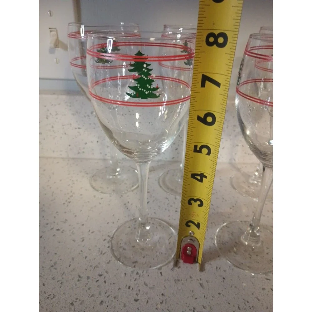 5 Waechtersbach Christmas Tree Wine Glasses Goblet 7 7/8